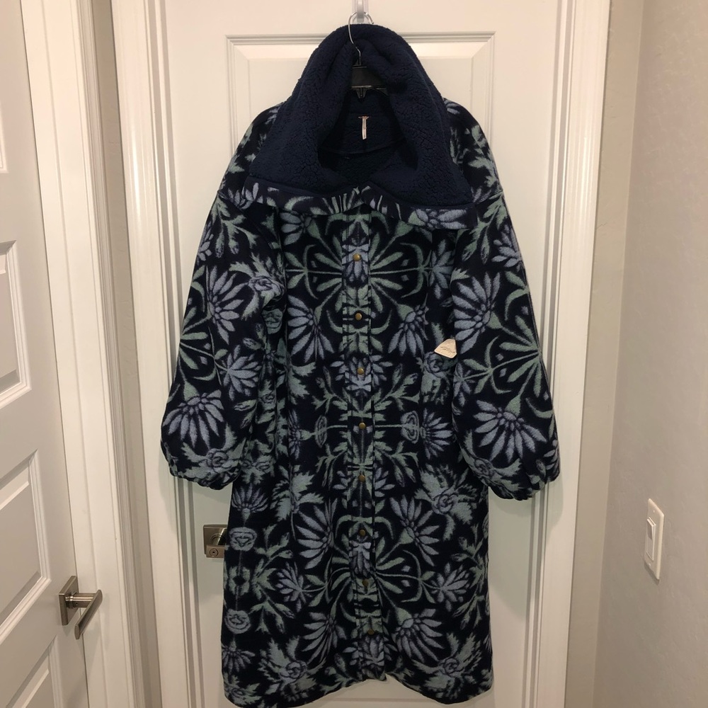 New Free People This Love Cardi Blue Sky Oversized Coat Parka Jacket sz XL - Picture 7 of 11